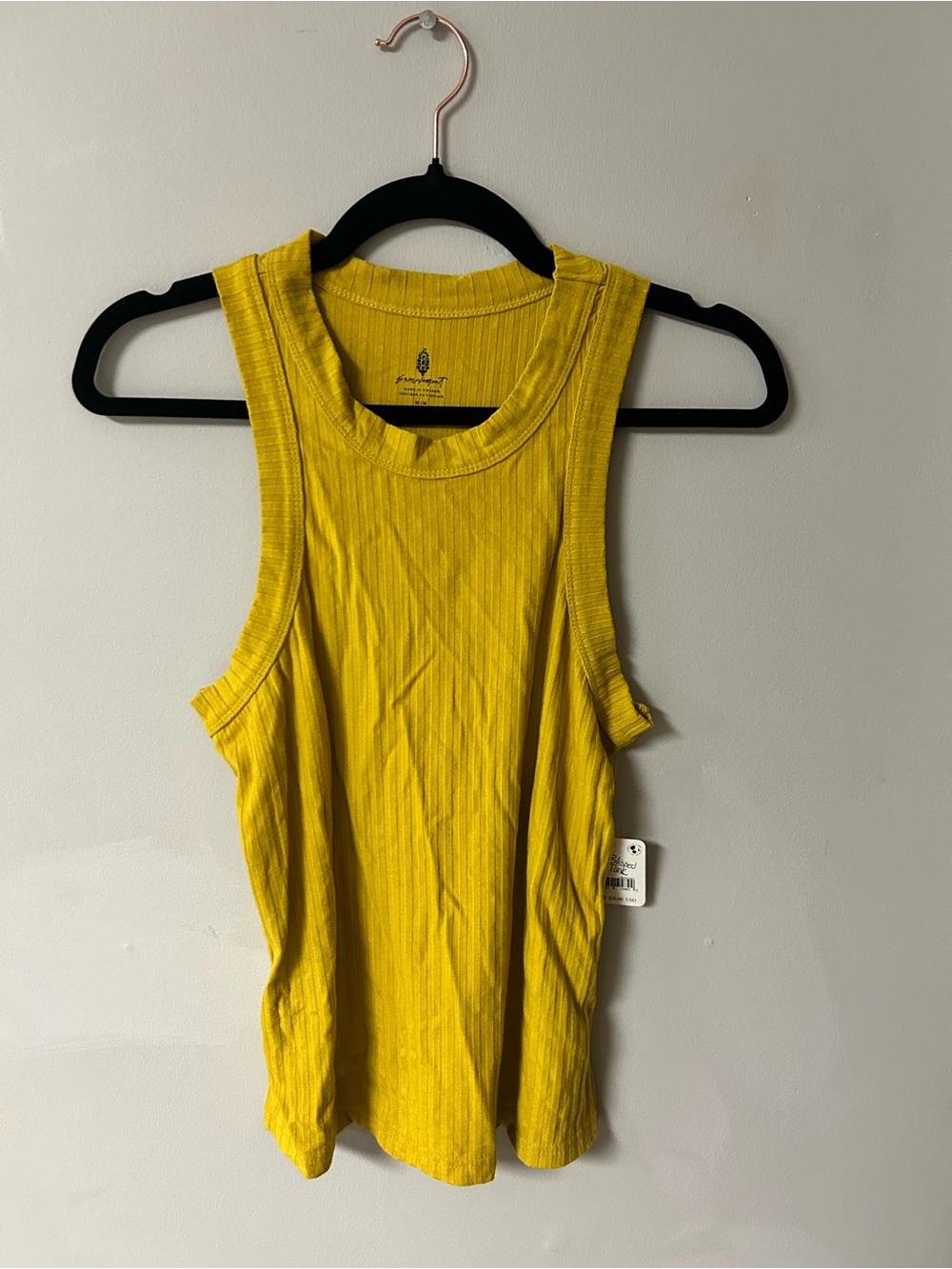 Free People Blissed Tank in Mustard Yellow - Picture 5 of 6